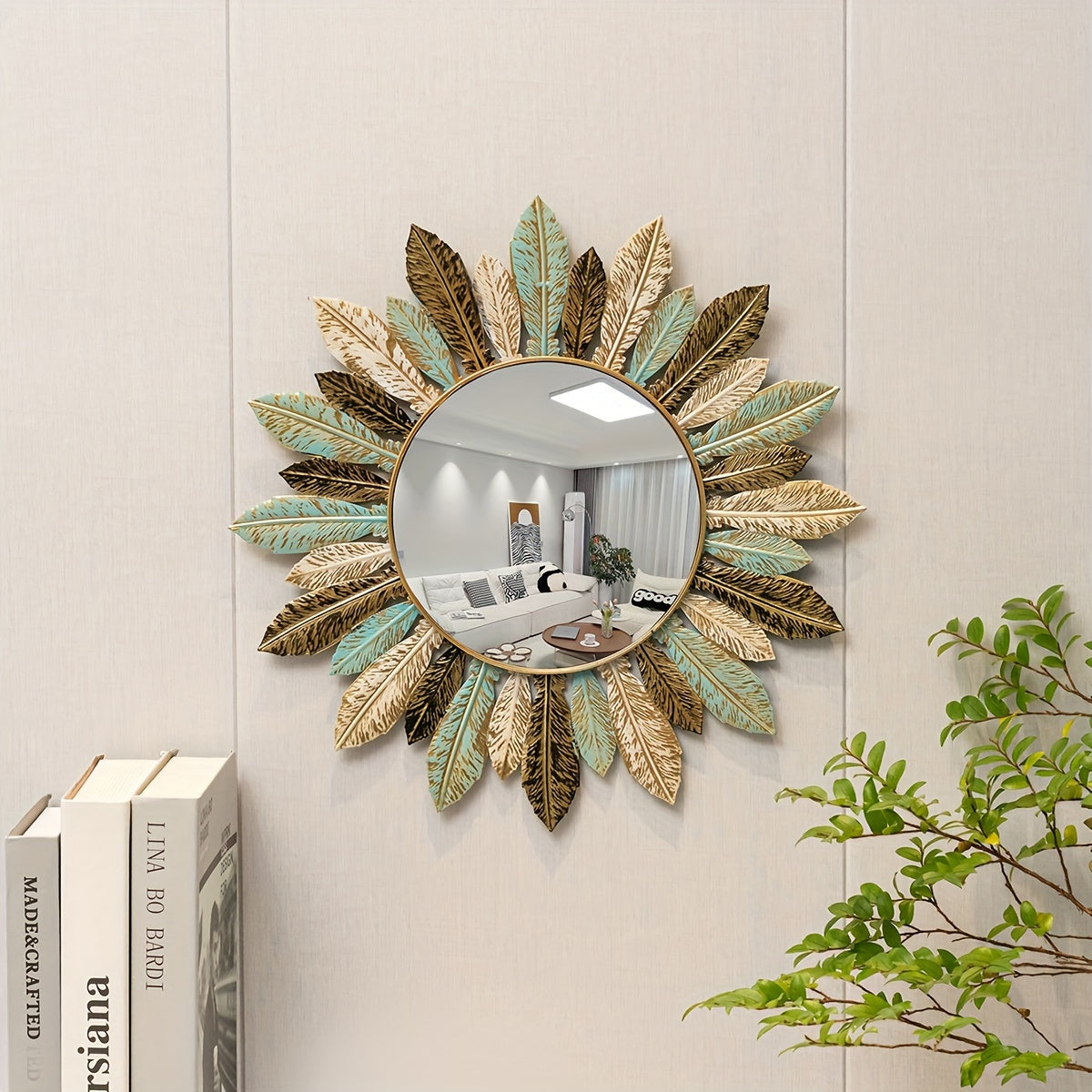 bohemian-sunburst-metal-wall-mirror-with-teal-gold-leaf-detail-img2.jpg