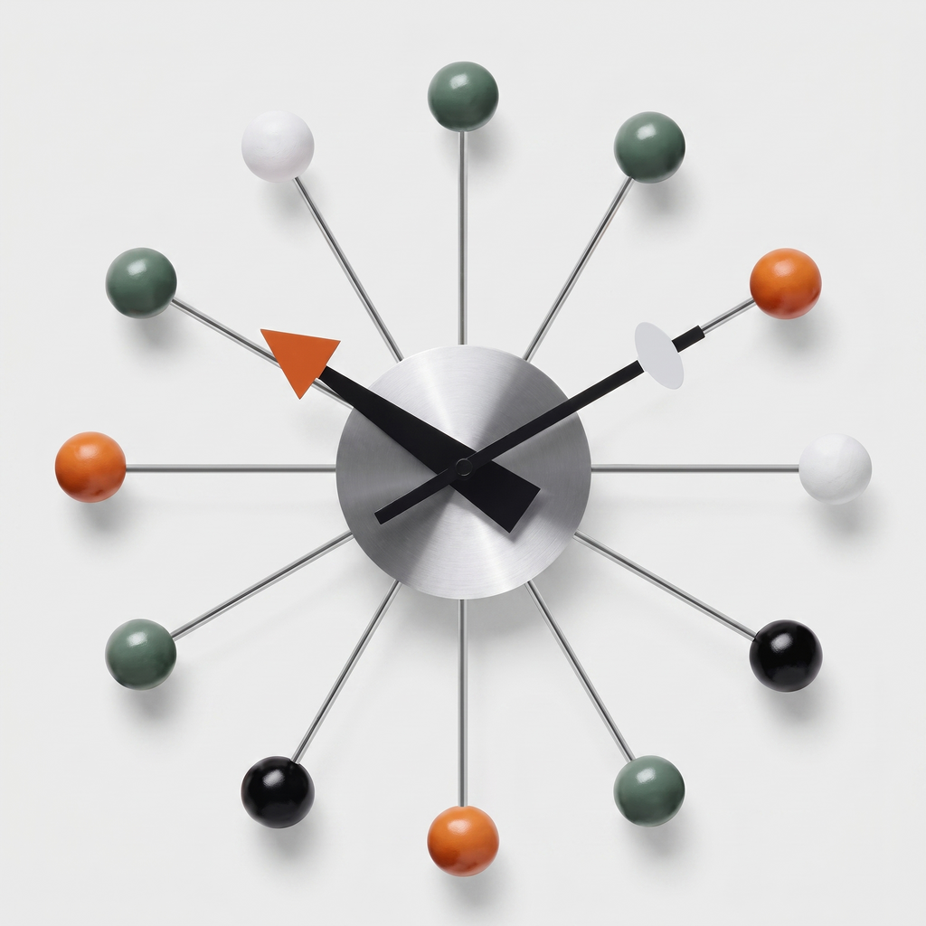Silent Wall Clock - Plastic Ball Style